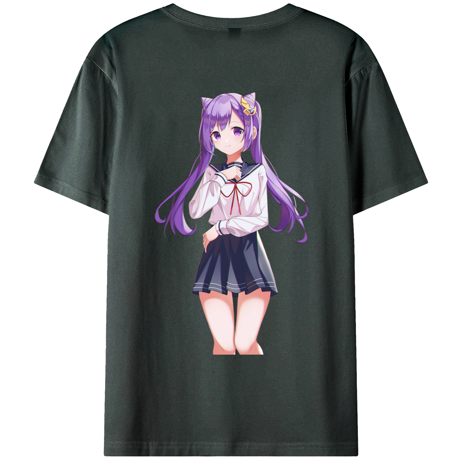 げんし神 刻晴 こくせい genshin Kokusei 綿100％ メンズ半袖Tシャツ（バックプリント） 通気性